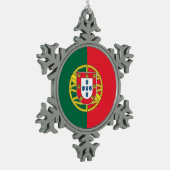 Ornement Flocon De Neige Snowflake Ornament with Portugal Flag (Gauche)