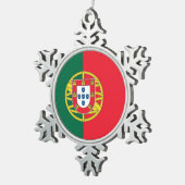 Ornement Flocon De Neige Snowflake Ornament with Portugal Flag (Vue impression)