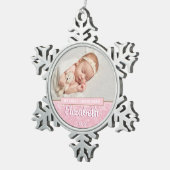 Ornement Flocon De Neige Snowflakes Baby Photo First Christmas Script (Vue impression)
