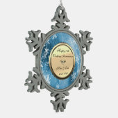 Ornement Flocon De Neige Snowflakes Blue Diamond 10e anniversaire Mariage (Gauche)
