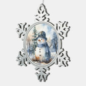 Ornement Flocon De Neige Snowman (Vue impression)
