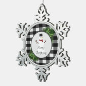 Ornement Flocon De Neige Snowman Buffalo Plaid Snowflake Orament (Vue impression)
