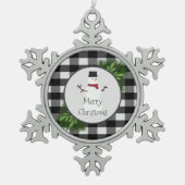 Ornement Flocon De Neige Snowman Buffalo Plaid Snowflake Orament (Devant)