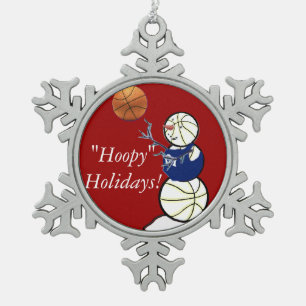 Ornement Flocon De Neige Snowman de basket