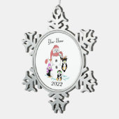 Ornement Flocon De Neige Snowman & Penguin Christmas Snowflake Pewer Chris (Vue impression)