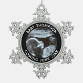 Ornement Flocon De Neige Sonogramme de révélation du genre de grossesse à u (Devant)