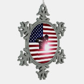 Ornement Flocon De Neige Soudeuse et drapeau américain (Gauche)