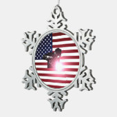 Ornement Flocon De Neige Soudeuse et drapeau américain (Vue impression)