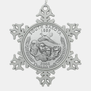 Ornement Flocon De Neige South Dakota State Quarter