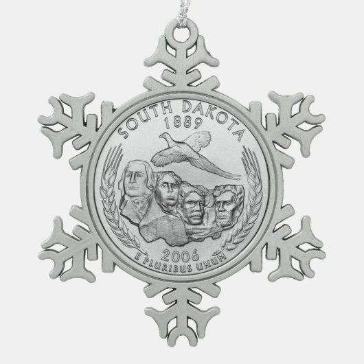 Ornement Flocon De Neige South Dakota State Quarter (Devant)