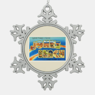 Ornement Flocon De Neige Souvenir Vintage voyage de Jones Beach New York