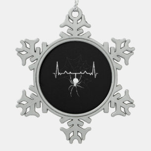 Ornement Flocon De Neige Spider Web Heartbeat Cobweb Spider Cadeau