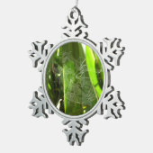 Ornement Flocon De Neige Spiderweb dans Tropical Leaves Nature (Vue impression)