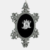 Ornement Flocon De Neige Spooky Coffee Sipping Pumpkin Holding (Gauche)