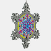 Ornement Flocon De Neige Spots Kaleidoscope Snowflake Ornament (Gauche)