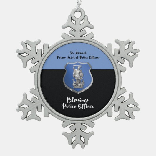 Ornement Flocon De Neige St. Michael Blessings au nouveau policier (Devant)