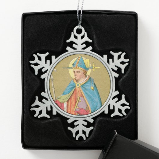 Ornement Flocon De Neige St. Thomas Becket avec épée en mitre (P 005) (Boîte)