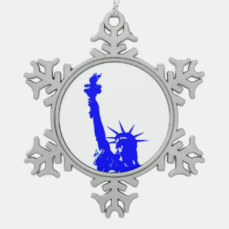 Ornement Flocon De Neige Statue d'Art Blue Pop de la Liberté