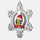 Ornement Flocon De Neige Style gai de Noël de drapeau des Barbade (Vue impression)