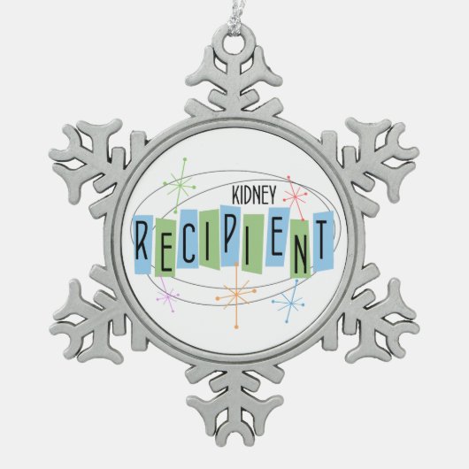 Ornement Flocon De Neige Style rétro du bénéficiaire de Kidney (Devant)