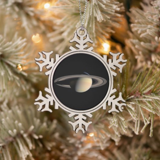Ornement Flocon De Neige Sunlit Saturn Gas géant Planet par Cassini (Arbre)