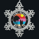 Ornement Flocon De Neige Surf de surf Zuma Beach Malibu California<br><div class="desc">Surf de surf Zuma Beach Malibu California</div>