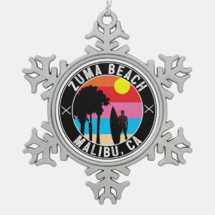 Ornement Flocon De Neige Surf de surf Zuma Beach Malibu California