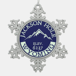 Ornement Flocon De Neige Surf des neiges de randonnée de ski de Jackson