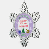 ORNEMENT FLOCON DE NEIGE SURPRISE CHRISTMAS MARRIAGE PROPOSAL ORNAMENT (Vue impression)