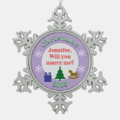 ORNEMENT FLOCON DE NEIGE SURPRISE CHRISTMAS MARRIAGE PROPOSAL ORNAMENT (Devant)