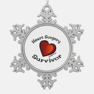 Ornement Flocon De Neige Survivant de chirurgie cardiaque
