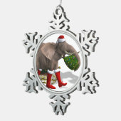 Ornement Flocon De Neige Sweet Santa Claus Elephant (Vue impression)