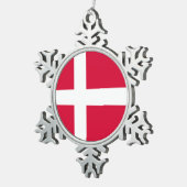 Ornement Flocon De Neige Symbole de drapeau de pays du Danemark longtemps (Vue impression)