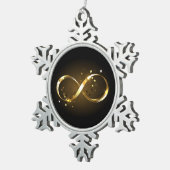 Ornement Flocon De Neige Symbole d'infini doré (Vue impression)