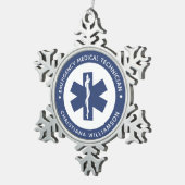 Ornement Flocon De Neige Symbole EMT personnalisé Technicien Médicale d'urg (Vue impression)