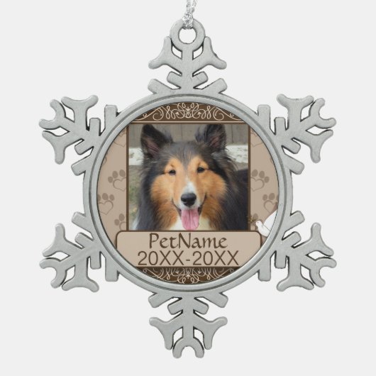 Ornement Flocon De Neige Sympathie Brown avec le calligraphe (Devant)