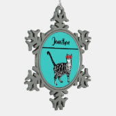 Ornement Flocon De Neige Tabby Cats 'One Cool Cat' Aqua Boys (Gauche)