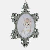 Ornement Flocon De Neige Tabby Orange Kitten Peinture - Art Chat original (Gauche)