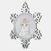 Ornement Flocon De Neige Tabby Orange Kitten Peinture - Art Chat original (Vue impression)