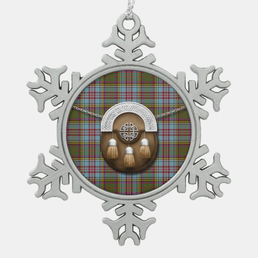 Ornement Flocon De Neige Tartan et escarcelle d'Anderson de clan (Devant)
