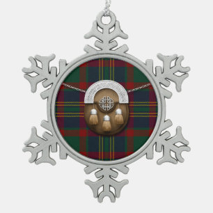 Ornement Flocon De Neige Tartan et escarcelle irlandais de liège du comté
