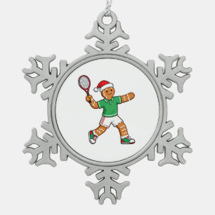 Ornement Flocon De Neige Tennis en pain d'épices Noël 2026 Fêtes Sports