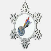 Ornement Flocon De Neige Terre connectée au réseau Ethernet (Vue impression)
