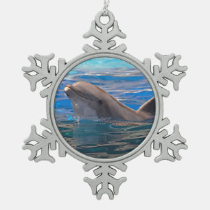 Ornement Flocon De Neige Tête de dauphin de goulot