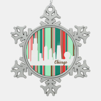 Ornement Flocon De Neige Tête de Noël moderne à Chicago