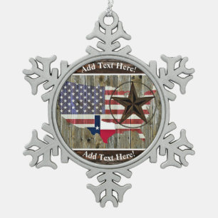 Ornement Flocon De Neige Texas Lone Star State Flag Map Flocon de neige Pew