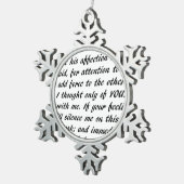 Ornement Flocon De Neige Texte de fierté et de préjudice (Vue impression)