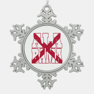 Ornement Flocon De Neige Texte du drapeau de l'état de l'Alabama