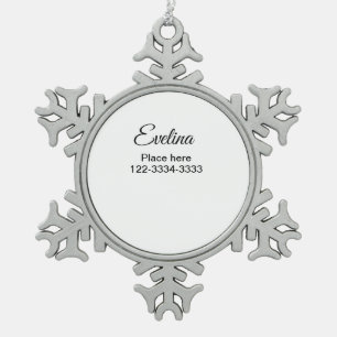 Ornement Flocon De Neige Texte simple minimal ajoutez votre nom lieu ville