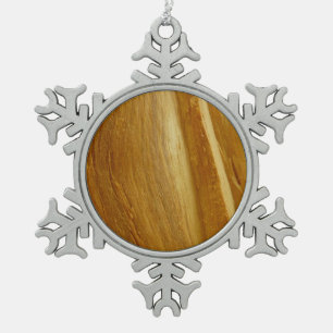 Ornement Flocon De Neige Texture de faux bois de pin II
